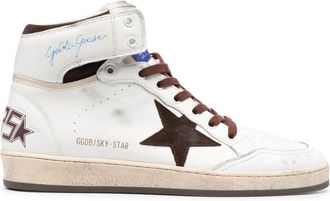 Golden Goose Sky Star Nappa-Obermaterial und Sporen-Nylon-Zunge, Wildleder-Stern