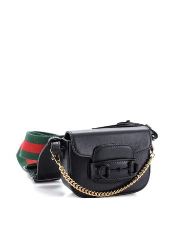 Gucci Horsebit 1955 Flap Wallet with Strap Leather crossbody bag - Zwart