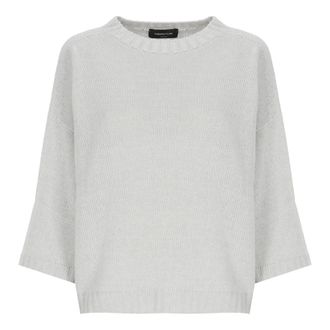 Fabiana Filippi Round-neck Knitwear, female, Gray, Size: XS Fabiana Filippi T-shirts and Polos Grey