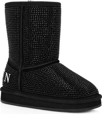 Philipp Plein Botas de Invierno de Ante Sint&eacute;tico con Strass - Shoes - Mujer - Negro - 37 EU