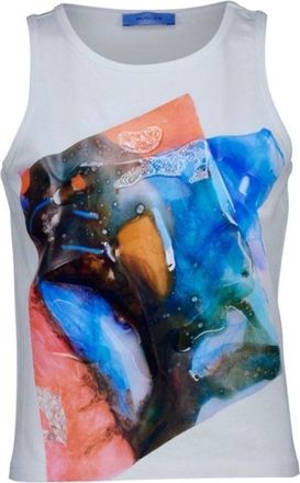 MUGLER Printed Cotton Tank Top Size S