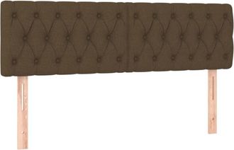 vidaXL Cabecero Con Led De Tela Marr&oacute;n Oscuro 144x7x78/88 Cm Vidaxl