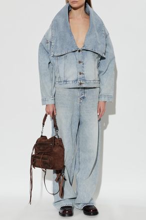 Balenciaga Wide-Leg Jeans, Womens, Blue