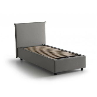 Talamo Italia Talamo Italia - Letto singolo Alder, Letto contenitore con rivestimento in tessuto, 100% Made in Italy, Apertura frontale, adatto per materasso Cm
