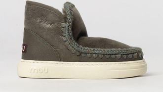 Mou Eskimo Nubuck Ankle Boots with Crochet Stitching and Wool Lining