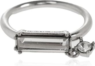 Jil Sander Accessoires, Dames, Grijs, S, Ring met kristalversiering