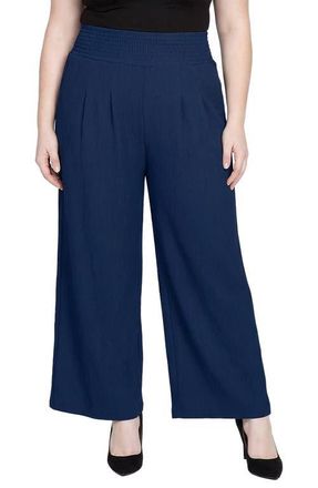 Standards & Practices Smock Waist Wide Leg Pants in Navy at Nordstrom, Size 2X