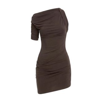 Jacquemus Drapeado Mini Dress - female - Jacquemus - Short Dresses - Brown - XS - Dresses