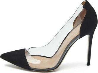 Gianvito Rossi plexi suede pumps - White