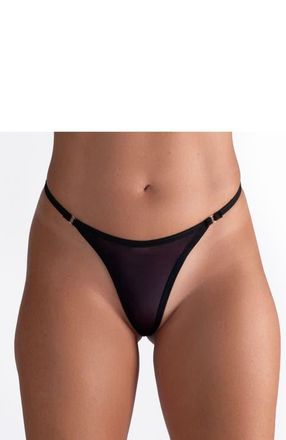 Lechery Lustrous Sheer Micro G-string Thong in Black at Nordstrom, Size X-Large
