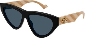 Gucci Sunglasses, female, Black, Size: 58 MM Cat-eye Sunglasses