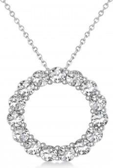 Allurez Moissanite Circle of Life Pendant Necklace 14k White Gold (3.75ct)