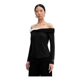Karl Lagerfeld Tops, Dames, Zwart, XS, Off-shoulder Blouse