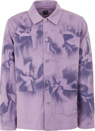 8 by YOOX UNISEX COTTON DENIM TIE & DYE WORK SHIRT