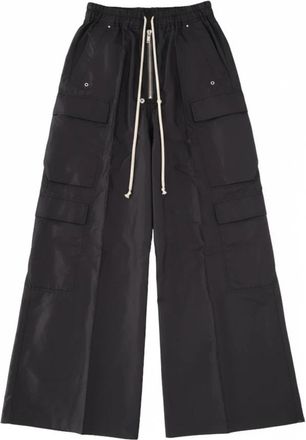 Rick Owens Cargobelas Broek - Heren - Wijde Broeken - Zwart - M - Katoen - Broeken