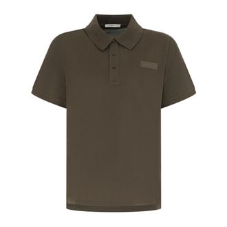 Givenchy Polo van katoen met grosgrain-detail - Heren - Tops - Bruin - Maat: M Katoen