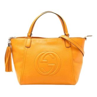 Gucci Vintage, unisex, Geel, ONE Size, Leer, Pre-owned Soho Cellarius Satchel