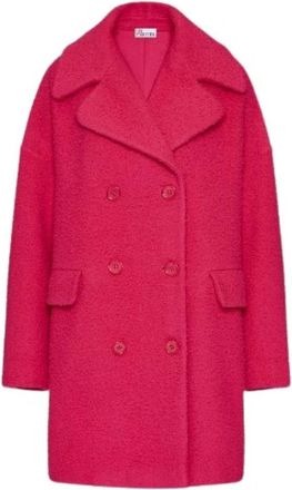 Red Valentino Stijlvolle Damesjas Casentino Stof - Dames - Mantel - Roze - XS - Wol - Jassen