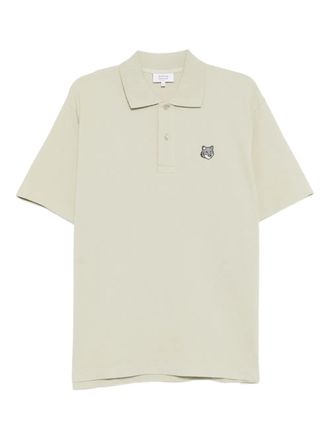 Maison Kitsun&eacute; fox head logo polo shirt - Green