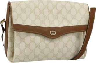 Gucci Pre-owned Cross Body Bags, female, White, Size: ONE SIZE Pre-owned Vintage GG Canvas Shoulder Bag