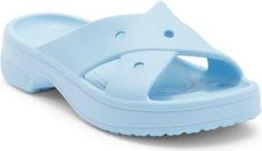 Crocs Cross Strap Slide Sandal in Blue Calcite at Nordstrom Rack, Size 10