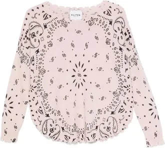 Kujten Mela Bandana Frayed-edge Sweater