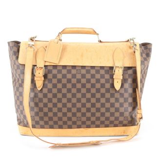 Louis Vuitton Brown Leather Coated Canvas Boston Bag Shoulder Bag (Pre-Owned)