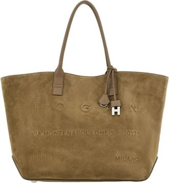 Hogan Hobo Bag - Dames - Shoppers - Beige - ONE Size - Su&egrave;de - Tassen