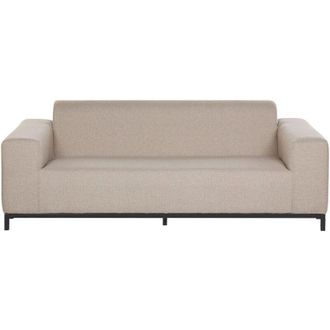 Beliani Divano da giardino in tessuto beige gambe in alluminio nero Rovigo