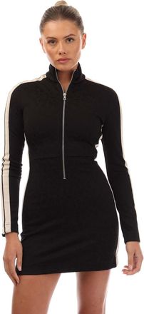 Palm Angels Womens Jacquard Leopard Track Mini Dress in Black - Size 6 UK