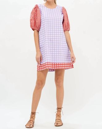 Oliphant Puff Crew Neck Dress In Multi