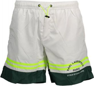 Karl Lagerfeld Golf Zwemshorts - Heren - Strandmode - Wit - S - Polyester - Badmode