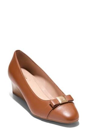 Cole Haan Malta Bow Wedge Pump in Ch British Tan Leather at Nordstrom Rack, Size 11