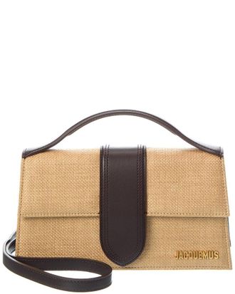 Jacquemus Bambino Large Leather-Trim Shoulder Bag