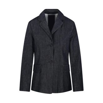 Max Mara Jassen, Dames, Blauw, M, Denim, Leone Denim Jacket