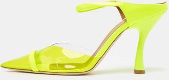 Malone Souliers Neon Yellow Pvc And Patent Leather Iona Mules