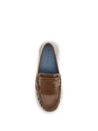 Marni Womens Leather Loafers With Tassels Brown Upper: Lamb