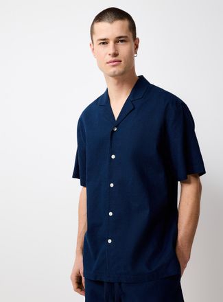 Le 31 Mens Solid lightweight linen shirt Loose fit