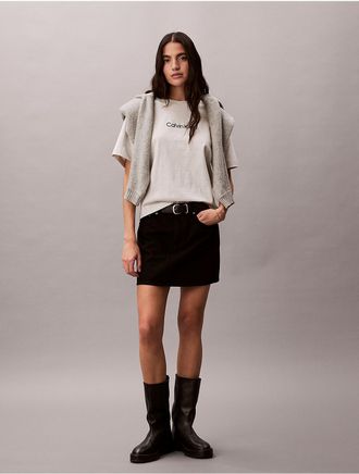 Calvin Klein Jeans Calvin Klein Womens Standard Logo Boxy Fit Crewneck T-Shirt - Neutral - L