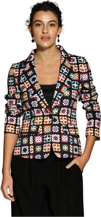 Moskada Bloemen Gehaakt Gebreid Jasje - Dames - Blazers - Veelkleurig - M - Jassen