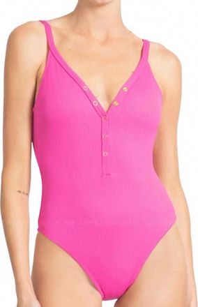 Robin Piccone Amy V-Neck One Piece In Rosy