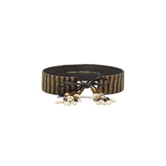 Maliparmi Belts, female, Brown, Size: 75 CM Cintura Shell & Stripes Belt