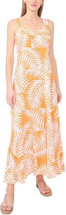 Vince Camuto Palm Print Maxi Dress in Tangerine at Nordstrom, Size X-Large