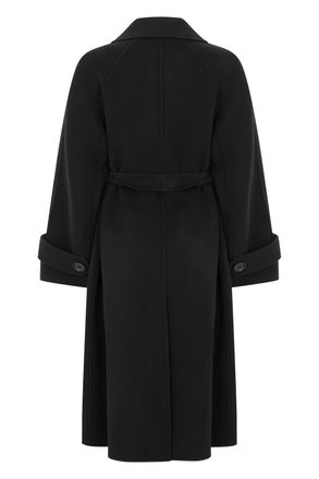 Max Mara Womens Long Wool Coat Samanta Black Virgin