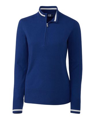 Cutter & Buck Womens Lakemont Tipped Half-Zip Sweater