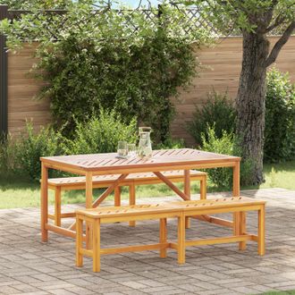 Berkfield Home 3 Piece Garden Dining Set Solid Wood Acacia in Brown