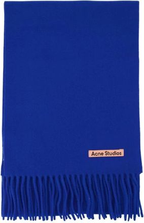 Acne Studios Blauwe Wollen Sjaal - unisex - Wintersjaals - Blauw - ONE Size - Wol - Accessoires