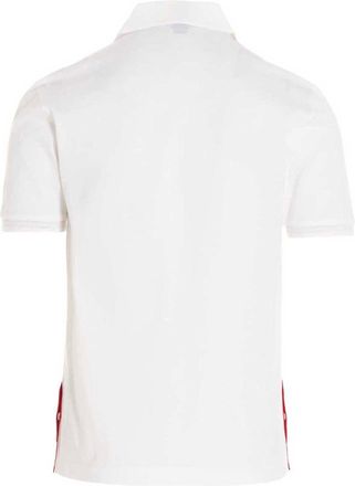 Thom Browne RWB-Striped Piqu&eacute; Cotton Polo Shirt - White