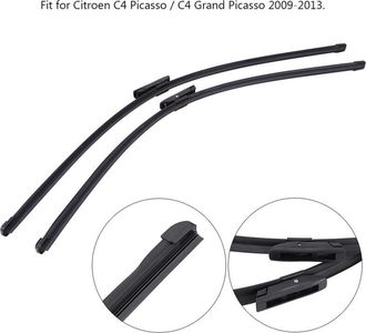 Elle Juego De 2 Limpiaparabrisas Delanteros, Izquierdo Y Derecho - Goma Blanda - Longitud 81 Cm Y 76,5 Cm - Compatible Con Citro&euml;n C4 Picasso 09-13