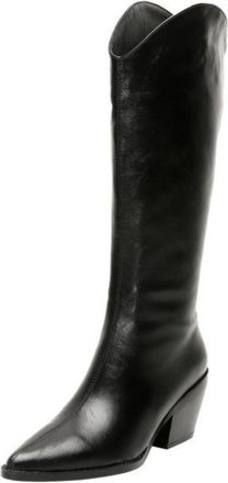 Generic Womens Knee High Western Cowboy Boots with Pointed Toe Comfortable Fit for Office and Everyday Style,Black,1.5 UK